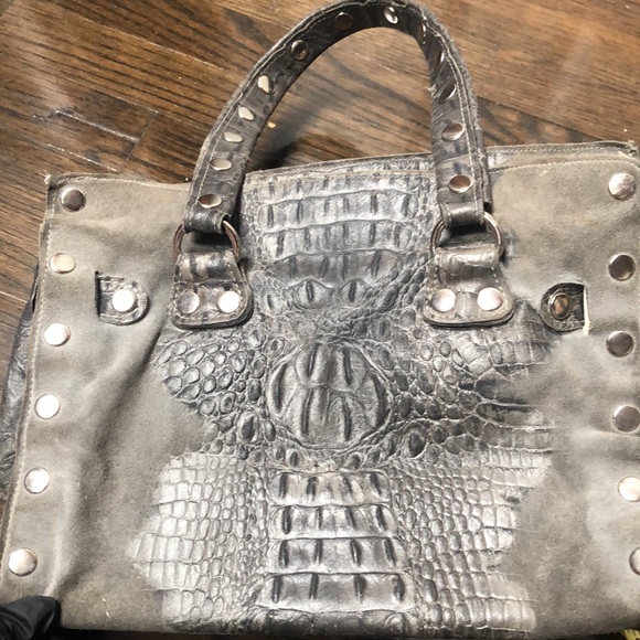 Hammitt Crocodile Grey Grey Studded Tote handbag used - Picture 13 of 16